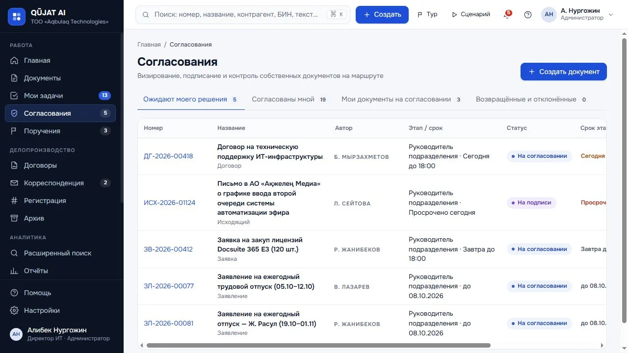 QŪJAT AI — согласования